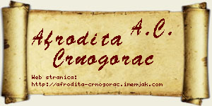 Afrodita Crnogorac vizit kartica